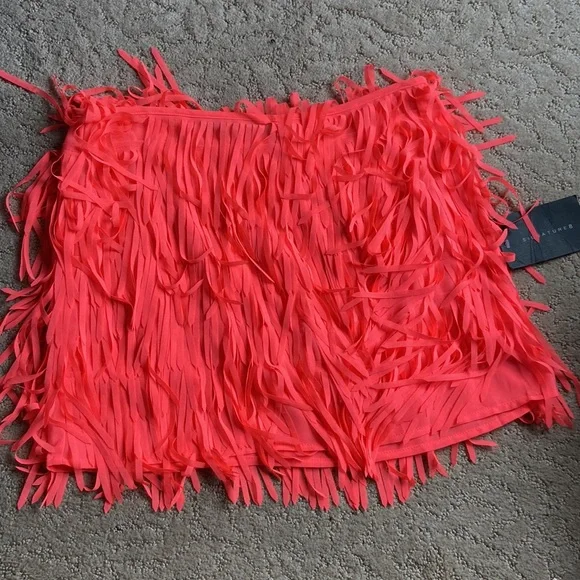 Fringe skirt neon cheap